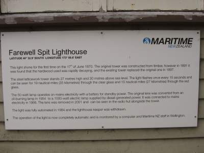 Farewell Spit Lighthouse Sign