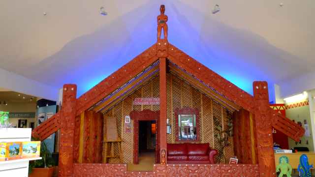 Mock up of a Maori meeting house, Taupo Museum