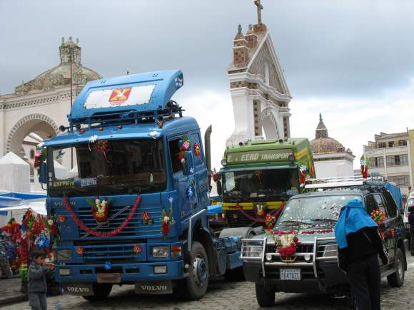 Vehicle blessing, Copacabana Cathedral, Bolivia